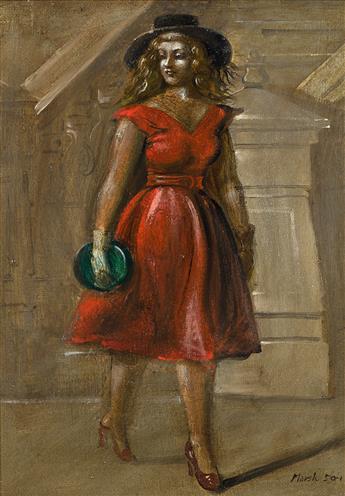 REGINALD MARSH Untitled (Lady in Red).